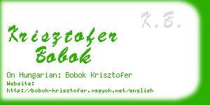 krisztofer bobok business card